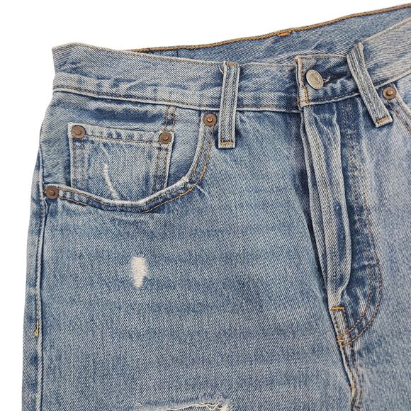 Levis 501s Skinny Jeans Womens 27 Blue Vintage 80s Big E High Rise Button Fly - Picture 13 of 14